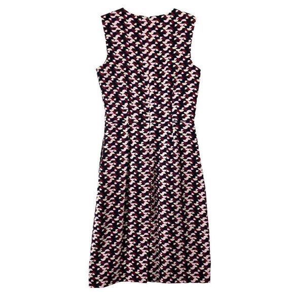 J. Crew sleeveless geometric printed sheath midi dress Sz 4T Tall - Picture 5 of 7